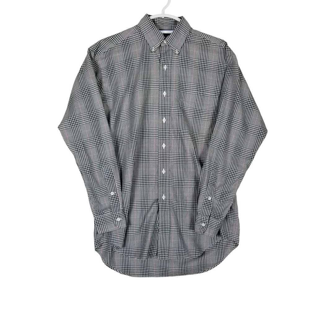 Ralph Lauren Button Down Mens Small Black White Glen Plaid Blake Cotton Shirt